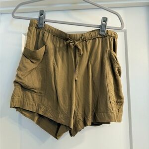 Old Navy Olive Drawstring Pocket Shorts